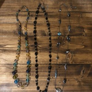 Set of 3 Long Necklaces Costume Jewelry